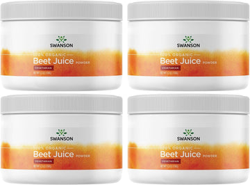 Swanson Certified Organic Beet Juice Powder 5.3 Ounce (150 G) Pwdr (4 Pack)