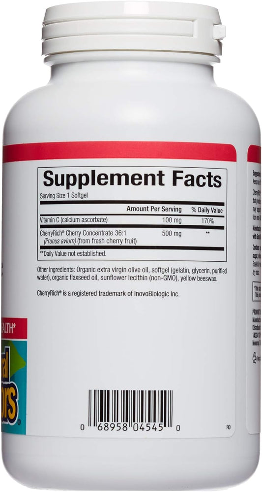 CherryRich by Natural Factors, Super Strength Cherry Concentrate, Antioxidant Support for Healthy Joints and Uric Acid Metabolism, 180 softgels (180 servings)