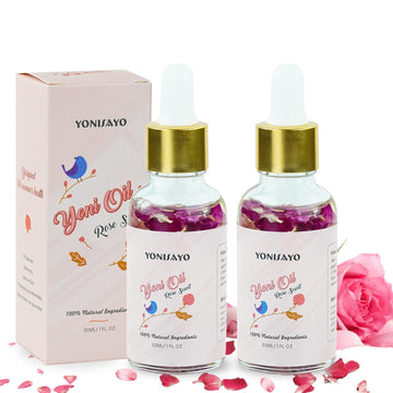 2 Packs Yoni Oil for Women, Feminine Oil Ph Balanced for Women, Intimate Deodorant and Eliminates Odor, Organic Oil Serum Made with Rose Essential Oils (1 fl oz/30 ml)