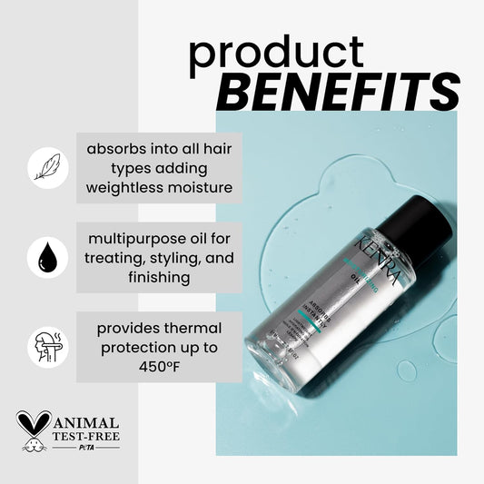 Kenra Moisturizing Oil | Lightweight Hydrating Oil | Absorbs Instantly | Multipurpose Oil For Treating, Styling, & Finishing | Provides Thermal Protection | All Hair Types