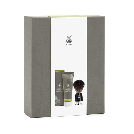 Mühle Starter Set Aloe Vera Shaving Cream & Rytmo Black Fibre Shaving Brush