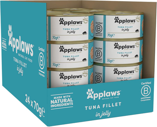 Applaws Natural Wet Cat Food, Tuna Fillet in Jelly 70 g Tin, (24 x 70 g Tins)?1046CE-A