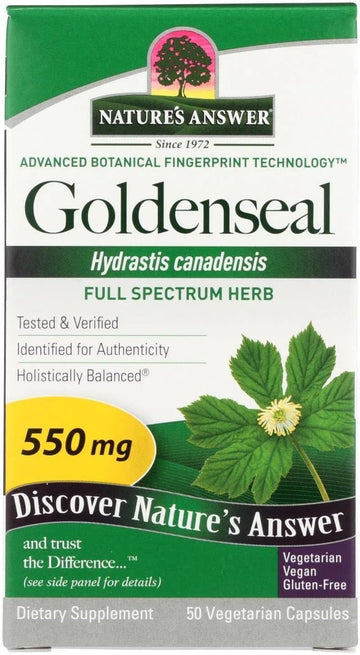 Nature'S Answer Goldenseal Root Vegetarian Capsules, 50-Count | Promotes Overall Wellness | Natural Immune Booster | Inflammatory Reducer