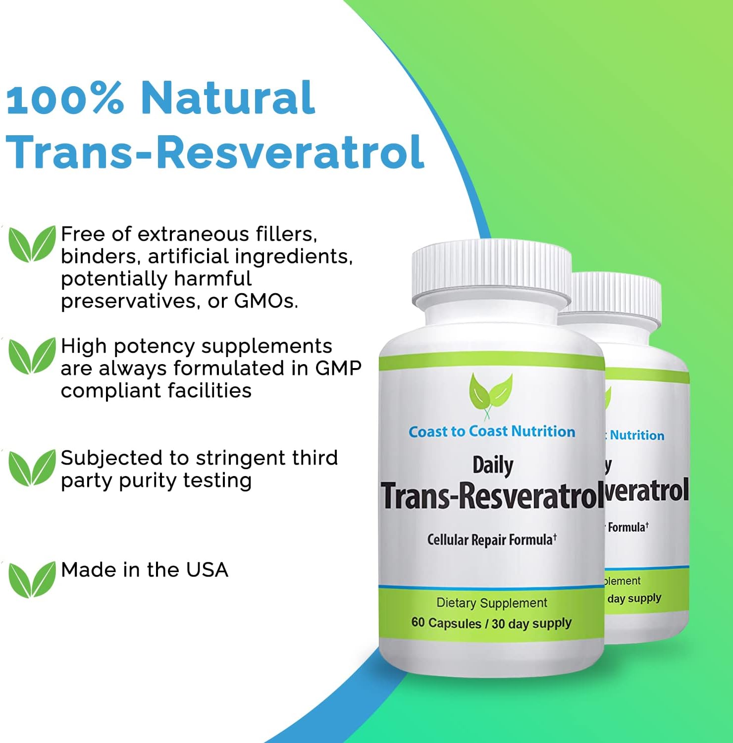 Trans-Resveratrol Supplement - Organic Capsules – Vegan Supplements For Women And Men, Natural Antioxidant, Polyphenols Supplement, Anti Aging - 60 Capsules, 600Mg, 30 Day Supply : Health & Household