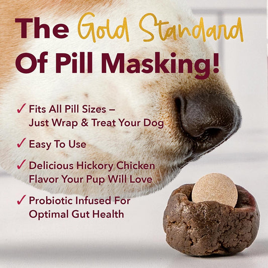 Iheartdogs Probiotic Pill Paste Wrap For Dogs – 4 Oz Chicken & Bacon Flavored Pill Masker For Picky Dogs - Hide Medication In This Tasty Hide-A-Pill Dough