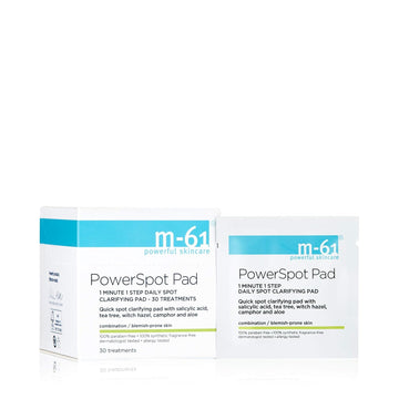 M-61 Powerspot Pads | Quick Spot Clarifying Pad With Salicylic Acid, Tea Tree, Witch Hazel, Aloe. For Blemish-Prone Skin - 30 Treatments