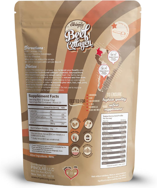 Collagen Peptides Powder, Promotes Hair, Nail, Skin, Bone And Joint Health, Zero Sugar, Unflavored 8 Oz