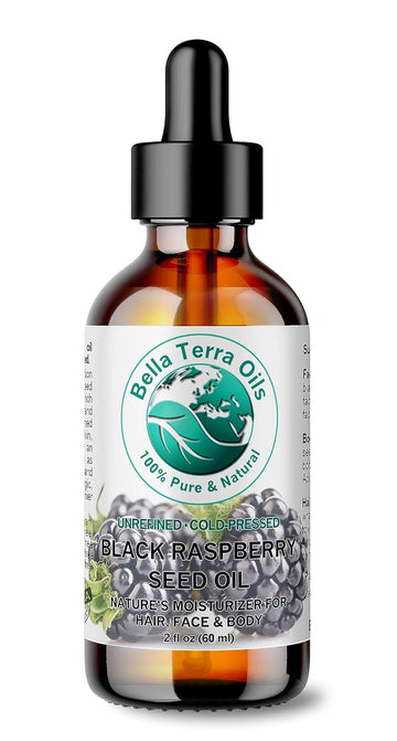 Bella Terra Oils - Black Raspberry Seed Oil 2 oz - Cold-Pressed & Unrefined, Rich in Vitamin E & Omega-3 Fatty Acids, Elevate Your Cosmetic Experience with Nature's Finest