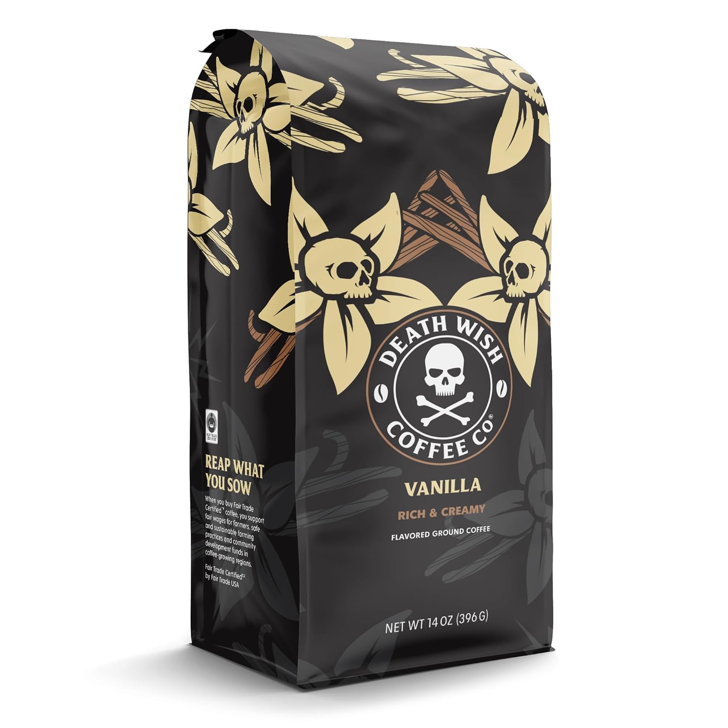 DEATH WISH COFFEE - Vanilla Ground Coffee (14 oz) : Everything Else
