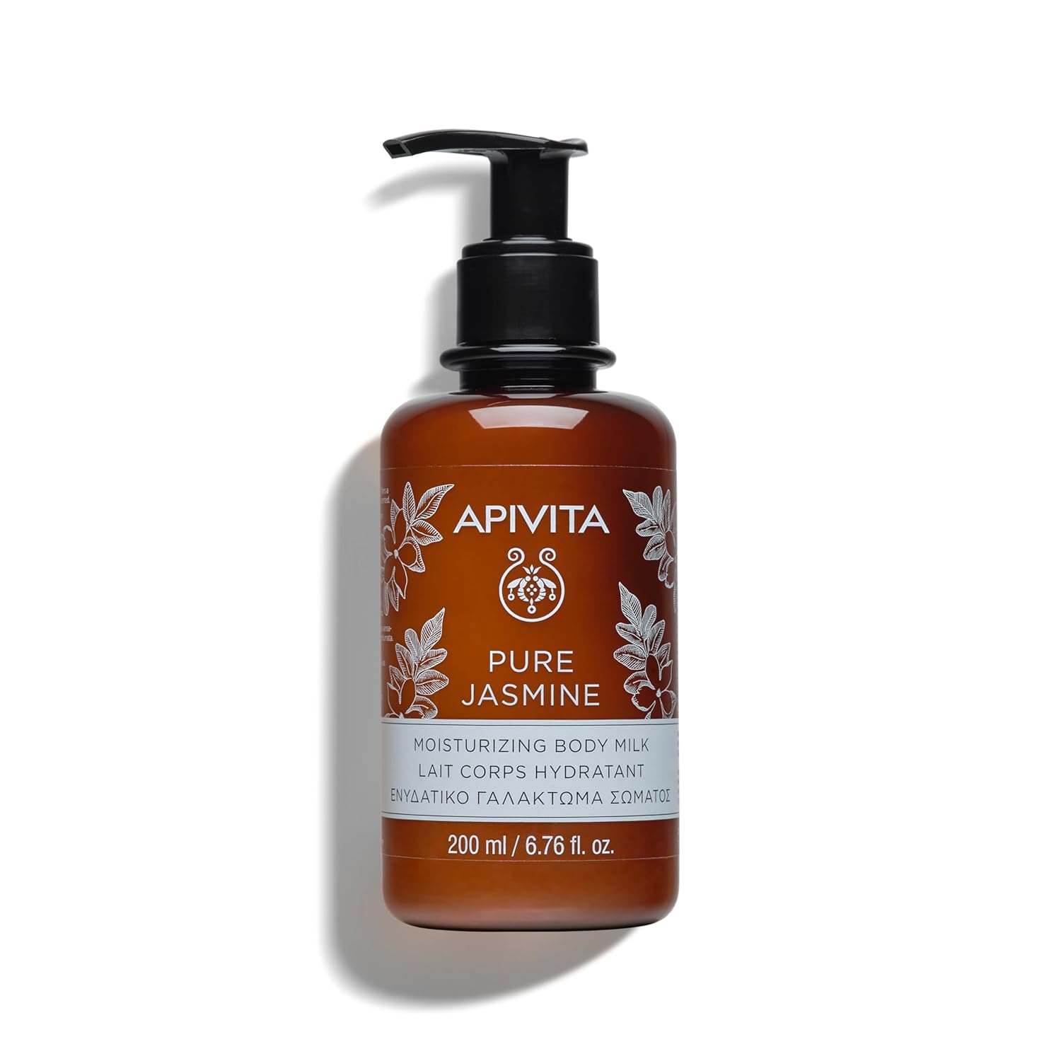Apivita Pure Jasmine Body Milk | Moisturizes & Soothes With Jasmine, Honey & Essential Oils, 200 Ml/ 6.67 Oz