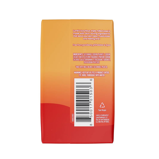 Lume Triple Milled Bar Soap - Rich Moisture & Gentle Cleansing - Paraben Free, Phthalate Free, Skin Safe - 5 Ounce (Clean Tangerine)
