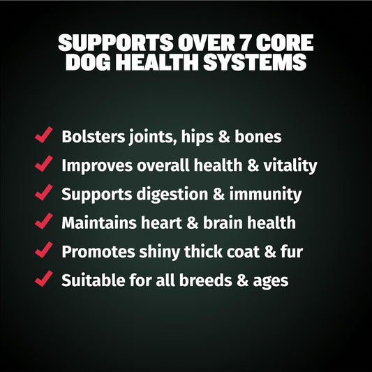 Bully Max 7-In-1 Total Health & Immunity Dog Multivitamin Powder - Omega 3 Vitamin Supplements For Immune System, Heart, Digestive & Joint Health - Puppy & Adult Dogs Vitamins For All Breeds, 13Oz Bag