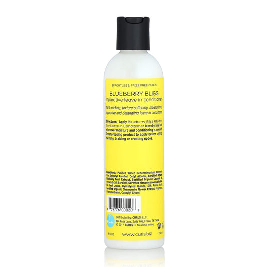 Curls Blueberry Bliss Reparative Leave In Conditioner - 12 Oz, Helps Repair Damage And Prevent Breakage, Conditioner For Curly Hair, Wavy, And Coily Hair Types