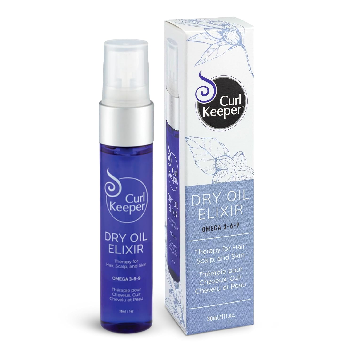 Curl Keeper Curly Hair Solutions Keeper Dry Oil Elixir (Rich In Omega 3,6,And 9)1 Oz