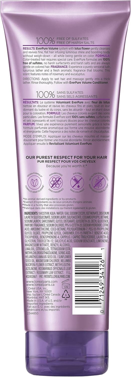 L'Oréal Paris Everpure Sulfate Free Volume Shampoo, 8.5 Fl. Oz