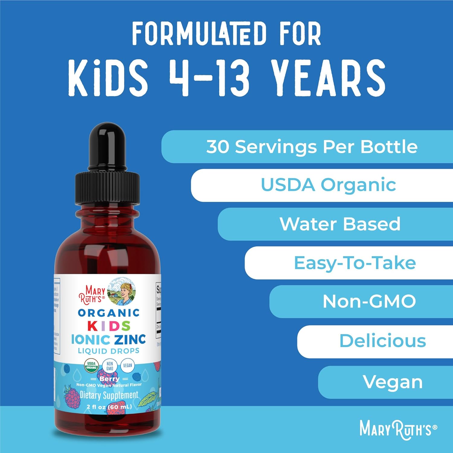 MaryRuth Organics, Ionic Liquid Zinc Supplements for Immune Support fo