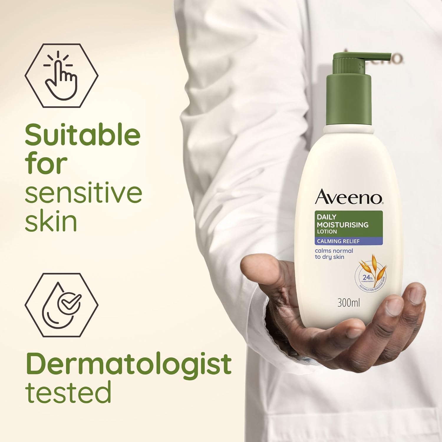 Aveeno Daily Moisturising Lotion Calming Relief (1x 300ml), Soothing Body Lotion with Lavender Scent, Gentle Body Moisturiser, Calms Normal to Dry Skin (Pack of 2) : Amazon.co.uk: Beauty