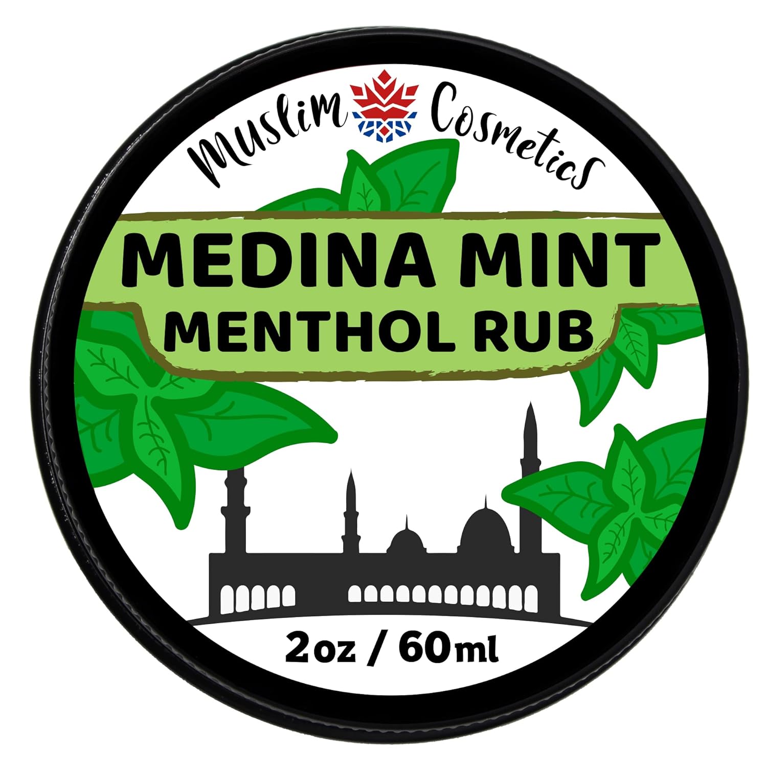 Medina Mint Menthol Rub Cream | 100% Natural Chest Rub | No Petroleum | Organic Arnica || Made In Canada - Muslim Cosmetics - Medina Mint Balm 2Oz