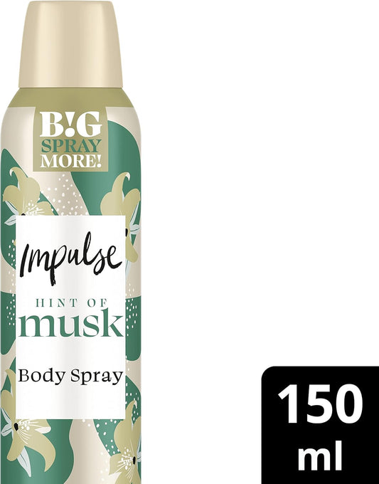 Impulse Hint Of Musk Body Spray Deodorant 6 X 150 Ml