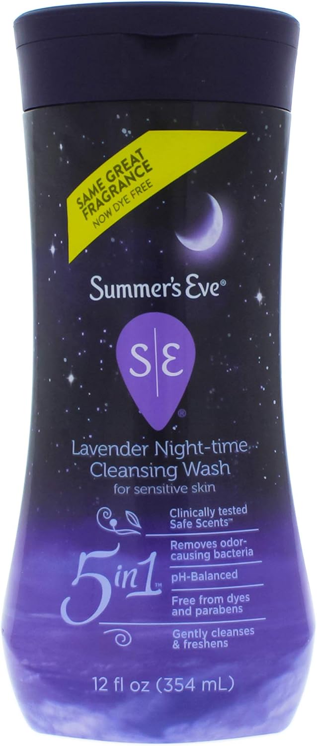 Summer's Eve Active & Lavender Night-time Daily Feminine Body Washes, Remove Odor, pH Balanced, 12 fl oz Each : Health & Household