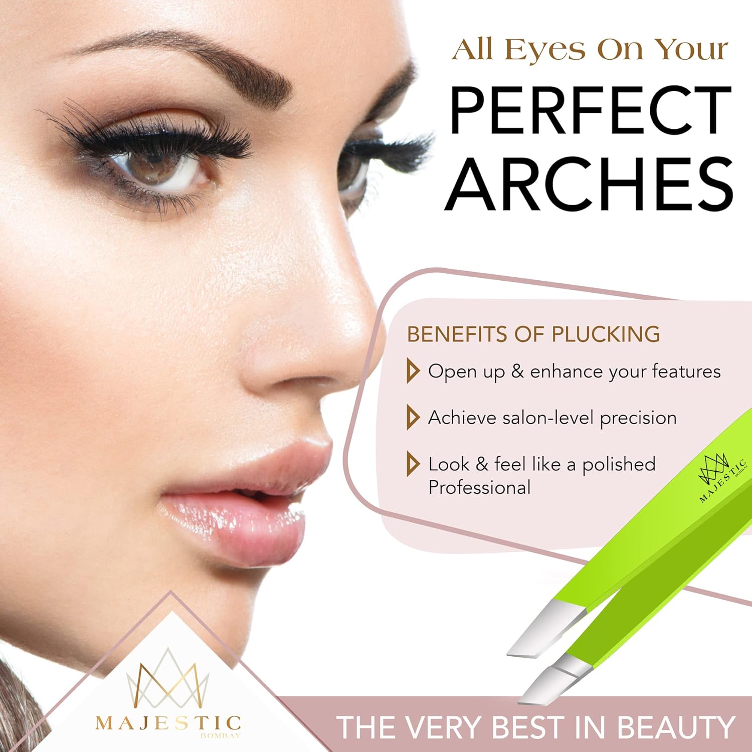 Majestic Bombay Fine Point + Slant Tweezers For Women And Men – Splinter Ticks, Facial, Brow And Ingrown Hair Removal–Sharp, Needle Nose, Surgical Tweezers Precision Best Tweezers For Chin Hair : Beauty & Personal Care