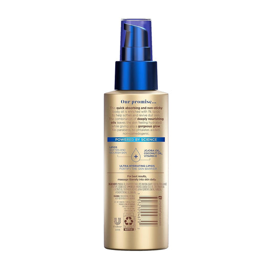 Vaseline Radiant X Replenishing and Hydrating Body Oil with 1% Lipids, Jojoba Oil, Coconut Oil, & Vitamin E 3.7 oz