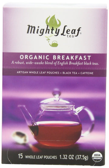 Mighty Leaf Black Tea, Organic Breakfast, 15 Pouches (Pack Of 3)