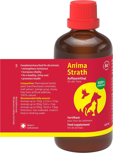 Anima-Strath Liquid - Natural Food Supplement For Dogs & Cats | Immune System & Digestive Care With 61 Vital Nutrients, Vitamins, Minerals, Amino Acids & Prebiotic Qualities | Barf Diet