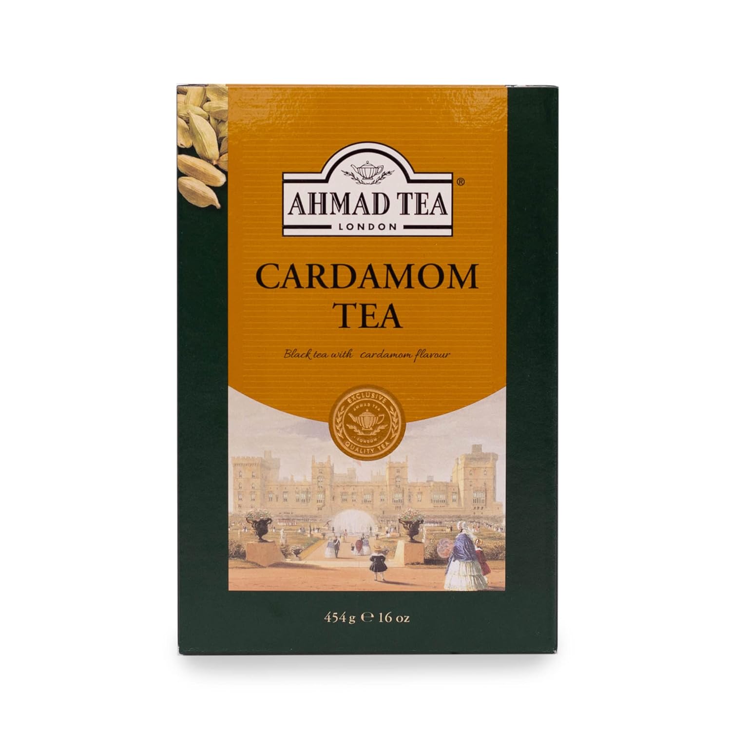 Ahmad Tea Black Tea, Cardamom Loose Leaf, 454G - Caffeinated & Sugar-Free