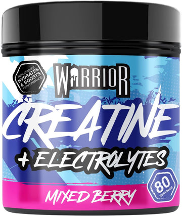 Warrior Creatine Monohydrate Plus Electrolytes Powder 360G - Hydration And Performance Drink - Nutrition Shake To Promote Muscle Growth (Not Tablets, Sachet, Gummies) - 80 Servings (Unflavoured)