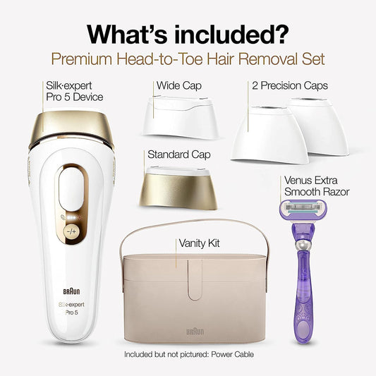 Braun Ipl Silk·Expert Pro 5 Pl5347 Latest Generation Ipl For Women And Men, At-Home Hair Removal System, Salon-Like Smooth Skin, Long Lasting Results, 3 Comfort Modes W/Wide Head & 2 Precision Heads