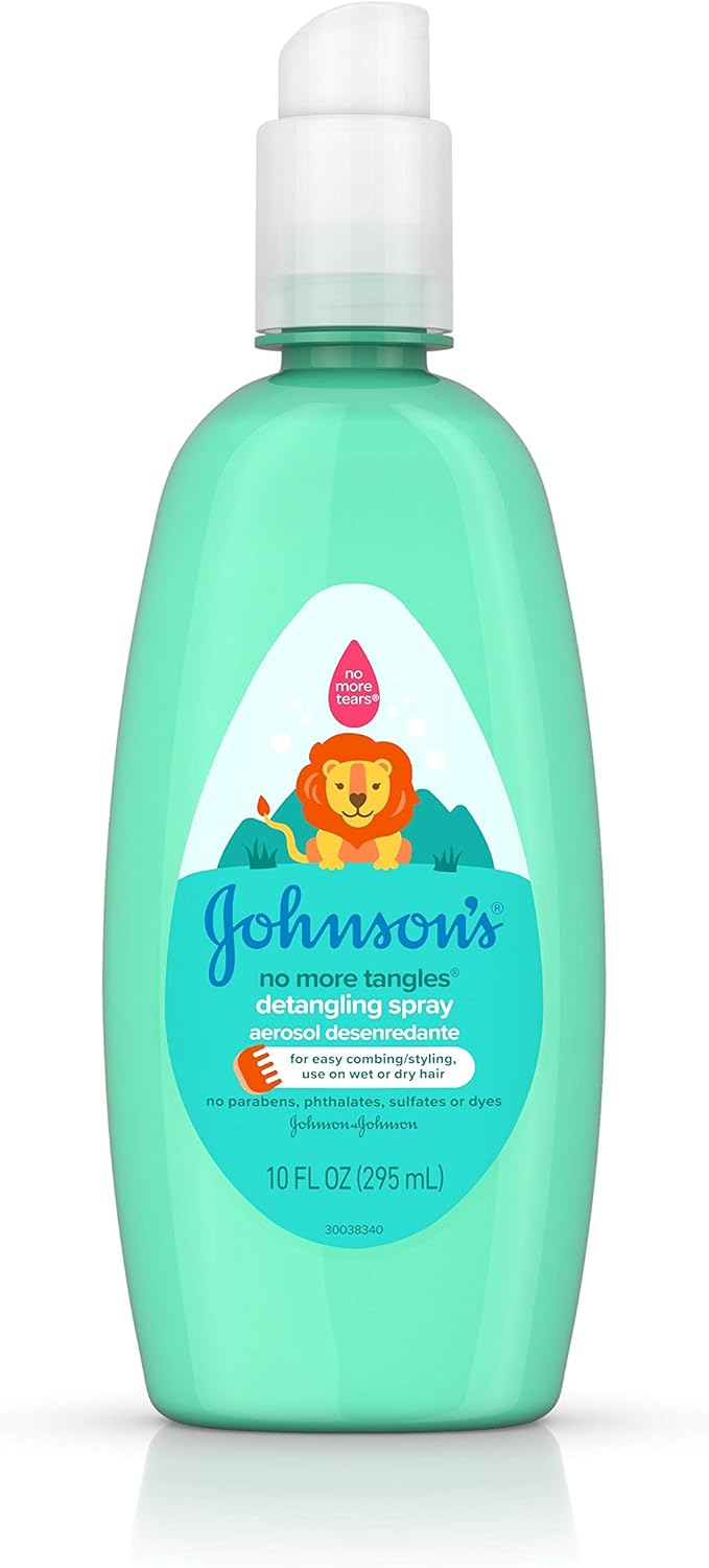 Johnson'S No More Tangles Toddler & Kids Detangling Spray To Unlock Knots In Hair, Hypoallergenic & Paraben-Free, No More Tears Tear-Free Formula For Wet Or Dry Hair, 10 Fl. Oz