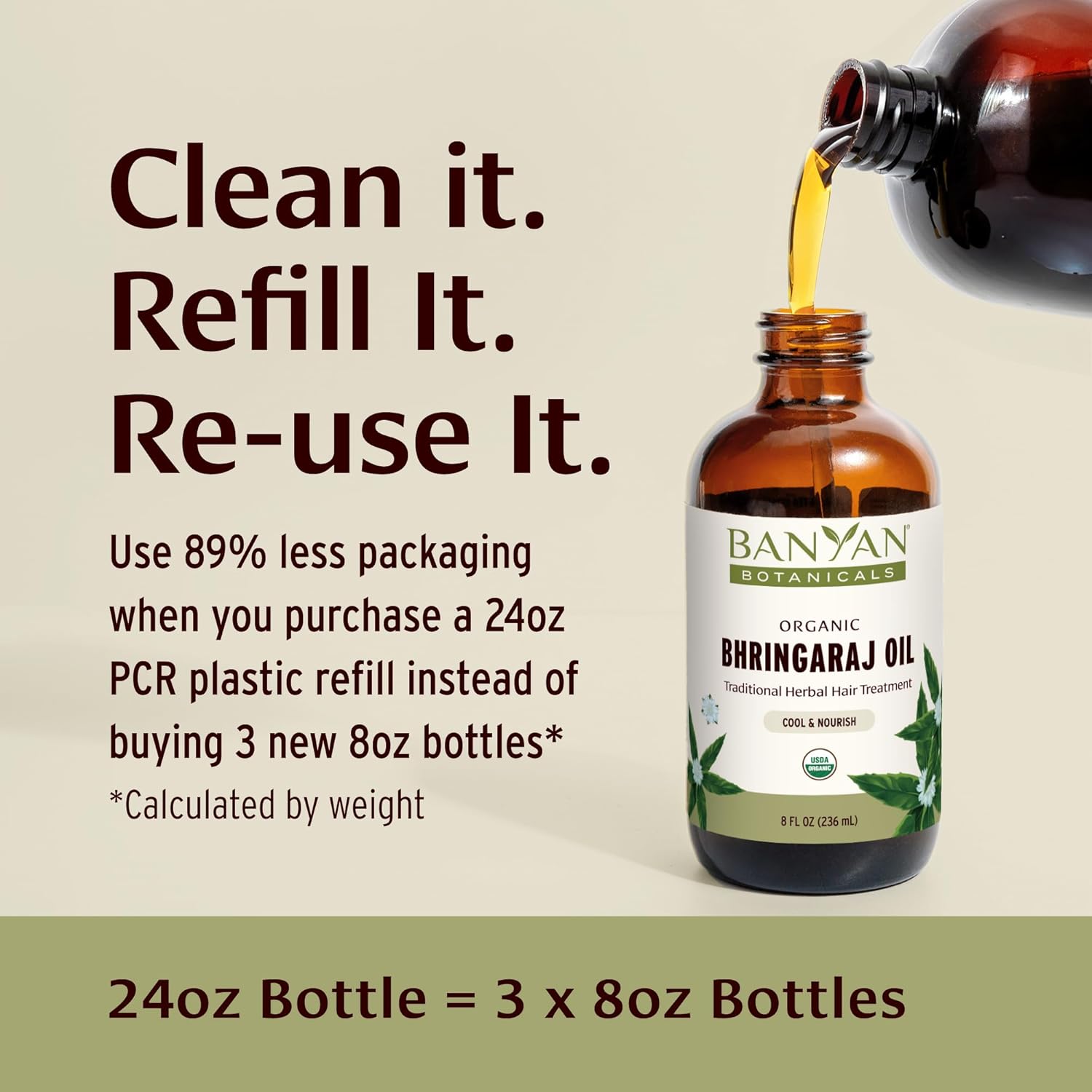 Banyan Botanicals Organic Bhringaraj Oil – Supports Healthy Hair Growth – Oil Made With Traditional Methods – 8 Oz. – Non-Gmo Sustainably Sourced Ayurvedic Hair Oil : Health & Household