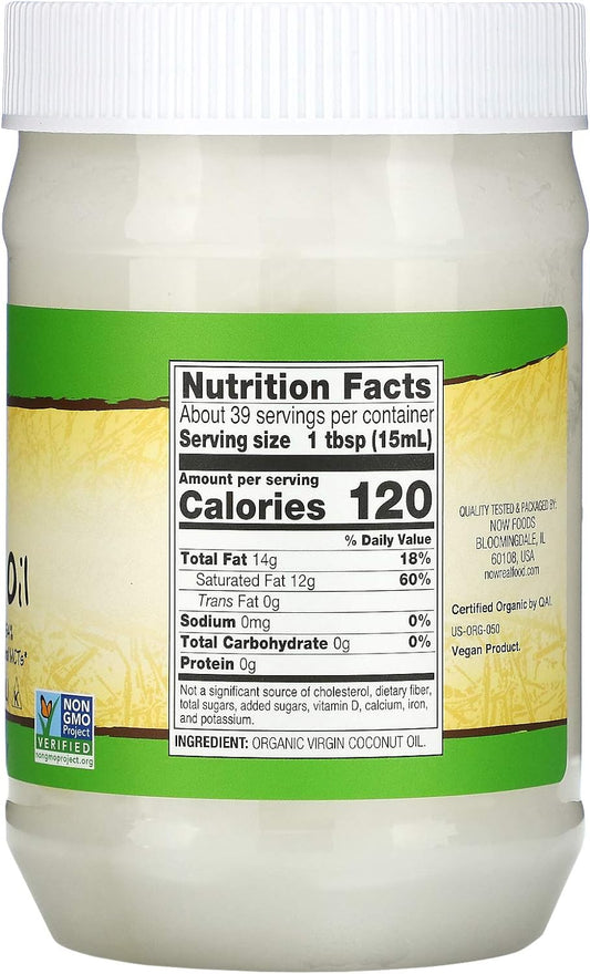 NOW Foods Organic Virgin Coconut Oil, 20 oz : Grocery & Gourmet Food