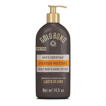 Gold Bond Men'S Essentials Everyday Moisture Daily Body & Hand Lotion, 14.5 Oz., With Vitamin C