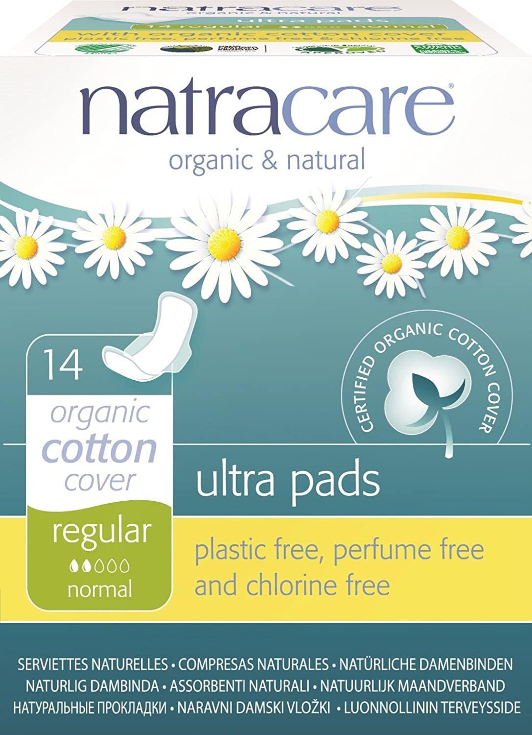 Natracare - Regular Ultra Pads - Organic - 14 Count - Pack of 3