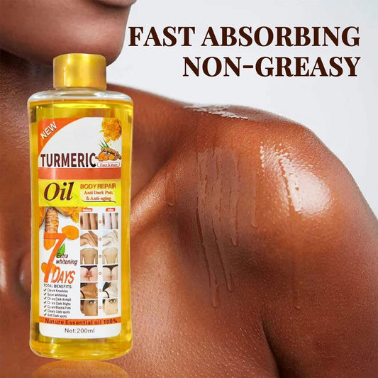 Turmeric Oil Bio Oil 200Ml, Massage Oil For Muscle Pain Relief, Nature Essential Oils, Moisturizing Turmeric Body Oil For Skin, Body, Even Skin Tone, Anti-Aging, Black Spot Remover
