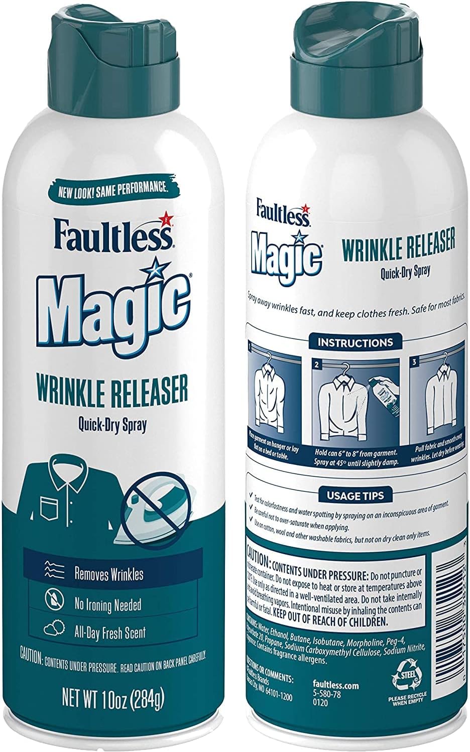 Magic Wrinkle Releaser (2 Pack) Say No to Ironing, Perfect for Travelers, Moms or Those On The Go, Static Electricity Remover + Fabric Refresher + Odor Eliminator + Wrinkle Remover, Fresh Scent : Health & Household