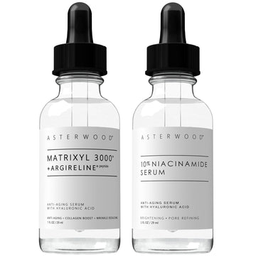 Asterwood Matrixyl 3000 + Argireline Serum 1 Oz + 10% Niacinamide Serum 1 Oz