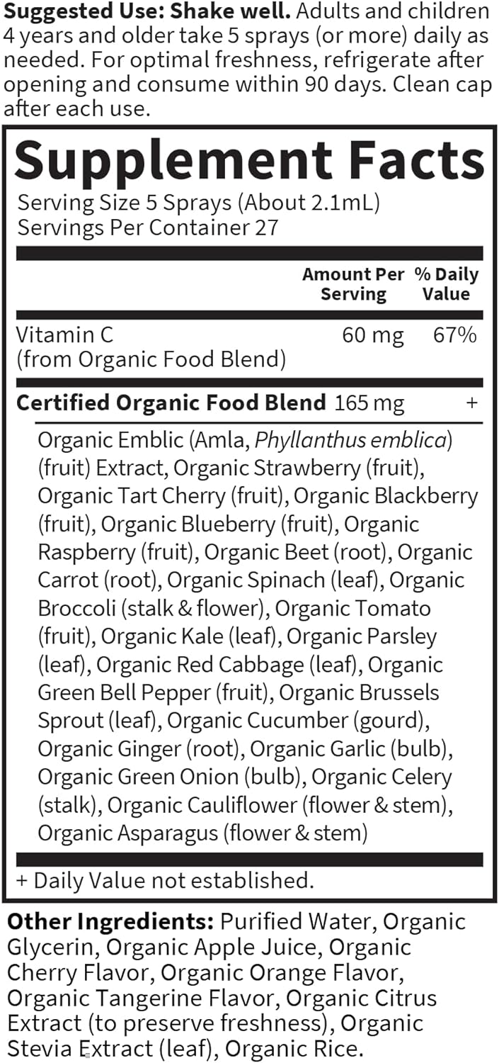 Garden of Life mykind Organics Vitamin C for Kids and Adults, Organic Vitamin C Spray for Skin Health - Cherry Tangerine, Vitamin C Supplement Antioxidant for Immune Support, 2 fl oz Liquid Drops : Health & Household