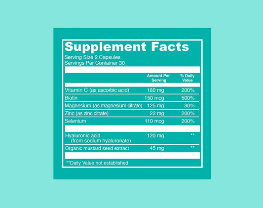 Vital Proteins Hyaluronic Acid Supplement with 120mg of Hyaluronic Acid 150 mcg of Biotin and 180mg of Vitamin C - 60 Capsules