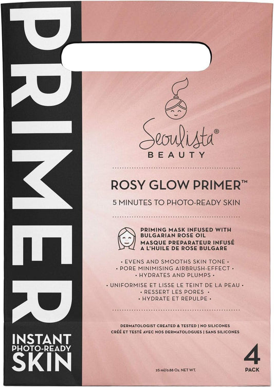 Seoulista Beauty Rosy Glow Primer – Beauty Face Priming Mask - 5 Minutes to Photo-Ready Skin - Award Winning - Evens and Smooths Skin Tone - Pore Minimising Airbrush Effect – 4-Pack : Amazon.co.uk: Beauty