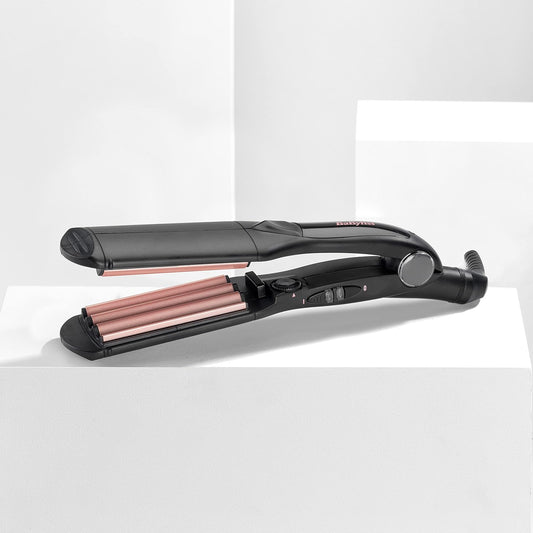 Babyliss Hair Crimper - Tourmaline Ceramic Coated Crimping Iron, 10 Heat Settings Up To 210°C, Professional Styling Tool, Black, 2165Cu