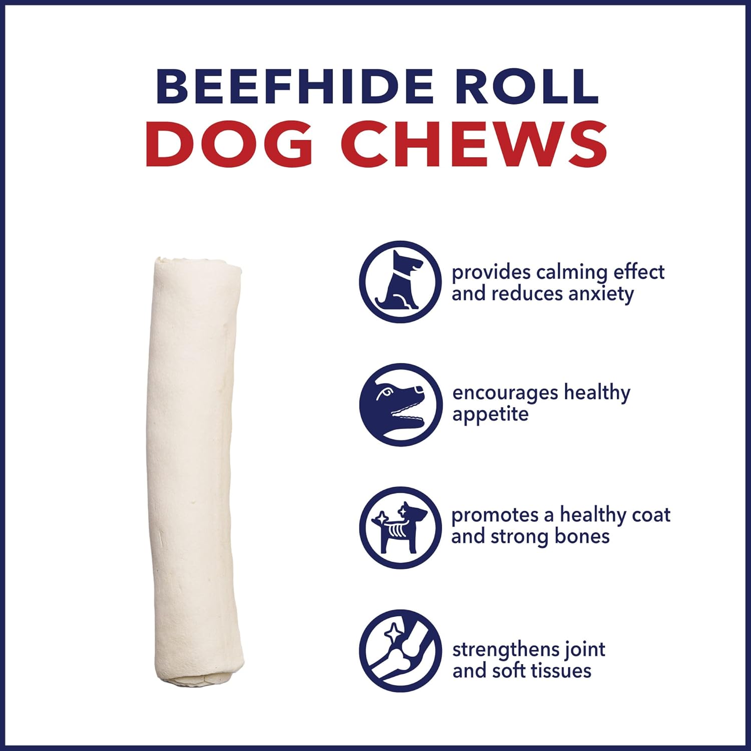 Pet Factory 100% Made in USA Beefhide 8" Rolls Dog Chew Treats - Natural Flavor, 10 Count/1 Pack : Pet Rawhide Treat Bones : Pet Supplies