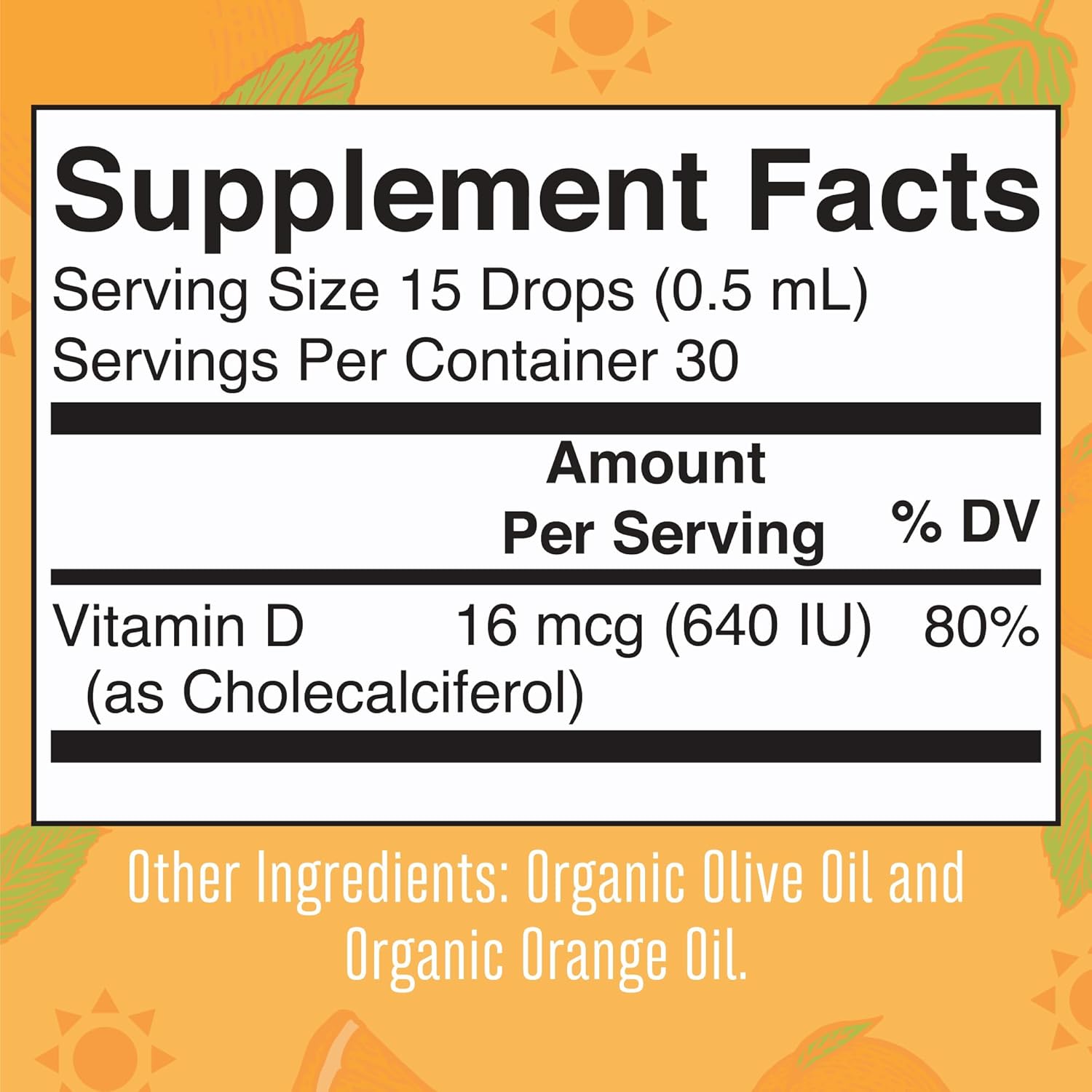 MaryRuth Organics USDA Organic Vitamin D3 Liquid Drops for Kids | 640 IU Vitamin D3 Per Serving | Kids Immune Support & Bone Health Supplement | Formulated for Ages 4-13 | 0.5oz | 30 Servings : Health & Household