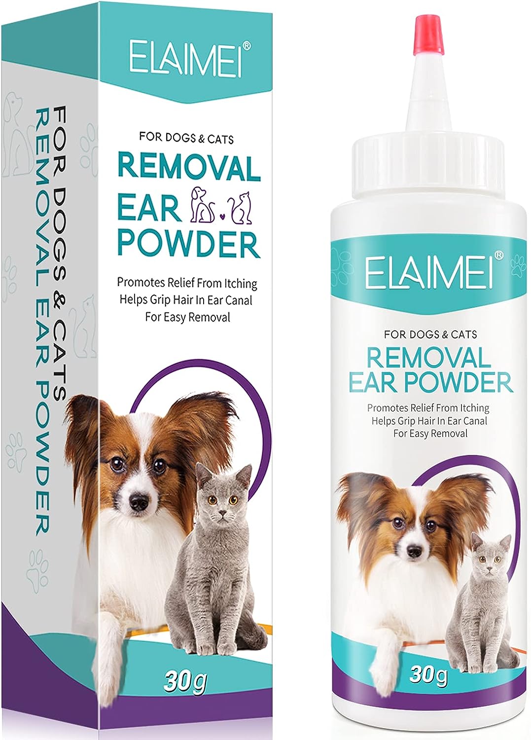 Dog Ear Cleaner 30g - Removal Ear Powder for Pets,Dog Ear Infection Treatment,Supports Infection Prone Ears, Ear Odor in Pets