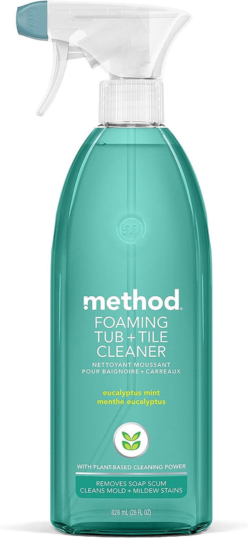 Method Foaming TUB+TILE CLEANER, Eucalyptus Mint, 28 Ounce, 1 pack, Packaging May Vary