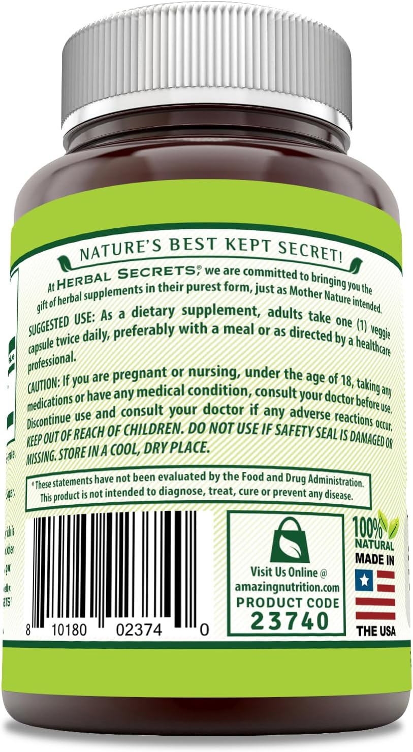 Herbal Secrets Ginger Root 550 mg Per Serving, 250 Veggie Capsules Supplement | Non-GMO | Gluten Free | Made in USA : Health & Household