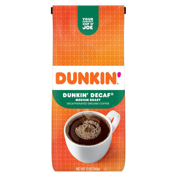 Dunkin' Original Blend Medium Roast Decaf Ground Coffee, 12 Ounces