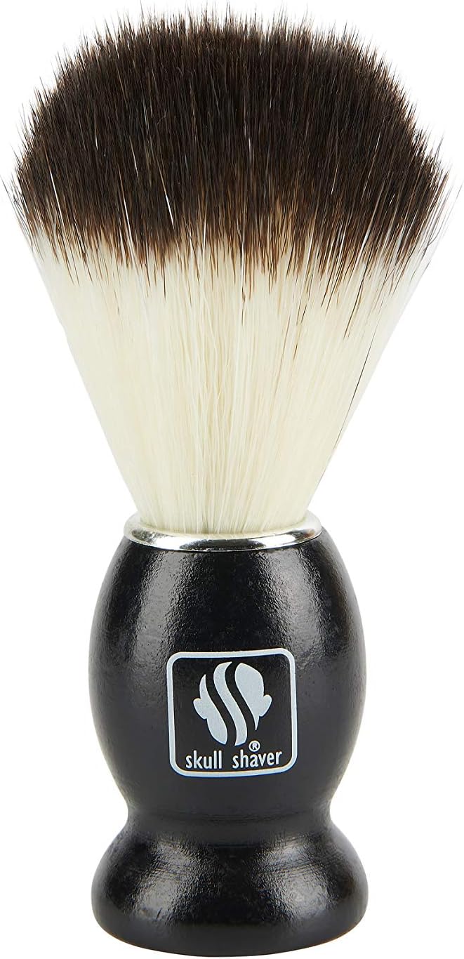 Skull Shaver Black Handle Shaving Brush Men'S Luxury Professional Hair Salon Tool, Best For Gifting